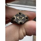 Рогатый Перстень с остатками позолоты. старинный