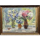 Юзвук В.С."Вясеннiя кветкi", Х/М. 1990г. 49х68см.