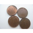 ФРГ  1 пфенниг   1996 G . J . F . D .