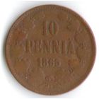 10 пенни 1865 год _состояние VF