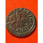 Солид (боратинка) 1665 г. литовский герб. Ян II Казимир(3) + солид 166? (1665 или 1663) Две монеты в лоте., отметка МД- TLB,платок на шее рыцаря, без мц.