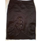 Юбка черная атлас с пуговицами,44-46 р.