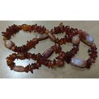 Янтарь с агатом. Бусы СССР. 50+см