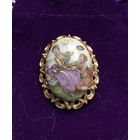 Брошь Свидание Лимож Limoges Франция ручная подрисовка