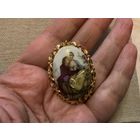 Брошь Свидание Лимож Limoges Франция ручная подрисовка