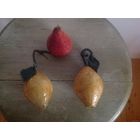 Елочная игрушка Фрукты Папье Маше старая 3 шт