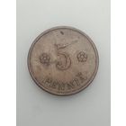 Финляндия 5 пенни 1928 года .