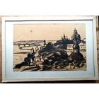 Юрий Галкин. Украина Киево-Печерская Лавра. 1961 г. 25х37 см. Бумага. Фломастер.