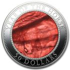 Острова Кука 50 долларов 2014г. "Год Лошади. Перламутр". Монета в капсуле; подарочном футляре - подставке; номерной сертификат; коробка. СЕРЕБРО 155,50гр.(5 oz).