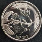 Канада 25 центов 2017 г. 150 лет Конфедерации Канада. Надежда на зелёное будущее