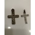 2 старинных серебряных крестиков