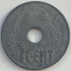 Французский Индокитай 1 сантим 1940 г. Роза на фригийской шапке. Разновидность