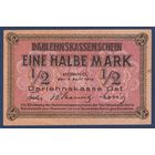 Германия (Ковно), 1/2 марки 1918 г, P-R127 (C, 1-ая мировая, немецкая оккупация), VF