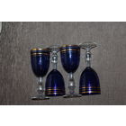 Стеклянные бокалы, времён СССР, синее стекло, высота 12.5 см., 4 ШТ.