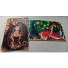 Посткроссинг. Художник Ирина Гармашова, коты (10х15). Подписаны. Цена за пару.