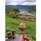 Бронзовая стринная дверная ручка в форме шишки. Франция