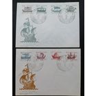 Польша 1965 Два КПД с полной серией марок "Парусники" (спецгашение) Mi.1562-1569 каталог 1.20 евро