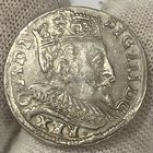 Трояк, 3 гроша 1595 г., Сигизмунд Ваза, Вильно. Лучшая монета! Из слаба PCGS!