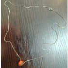 Винтажный кулон на цепочке янтарь