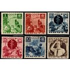 СССР-1936. Поможем почте! (Пионерская серия). Чистые марки. СК 435А-440А