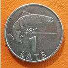 Латвия 2 Республика, 1 лат 2008 г., "ЛОСОСЬ",  KM# 12