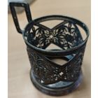 Подстаканник, коллекционный, советский. Мельхиор, скань, КХИ