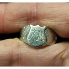 Старинный серебряный перстень с инициалами