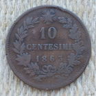 Италия 10 сентесимо (центов) 1863 года. Предложи свою цену или обмен! Предложи свою цену или обмен!
