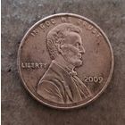 США 1 цент 2009 г., 200 лет со дня рождения Авраама Линкольна - Юность в Индиане, без отметки мд. Филадельфия,, KM# 442