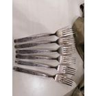 Набор 6шт столовых мельхиоровых вилок. 19.5см.