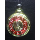 Елочная игрушка Часы. Толстое стекло.Большая.