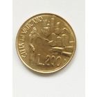 Ватикан 200 лир 1991 год