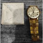 Позолоченные часы Ракета с браслетом. СССР. Знак качества. Коробка (Ракета Петродворец) На ходу