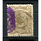 Персия (Иран) - 1899 - Герб 2Ch с надпечаткой  - (есть тонкое место) - [Mi.95 III] - 1 марка. Гашеная.  (LOT T49)