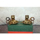 Небольшие, латунные подсвечники, 2 шт., высота 6 см.