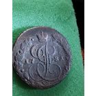 РОССИЯ 5 КОПЕЕК 1781 ЕМ, отличный рельеф