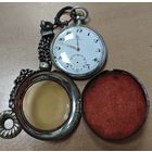 Карманные часы Omega. На ходу. С шатленом и футляром Hamburg.