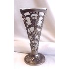 Салфетница Ваза для салфеток с белой вставкой Серебрение