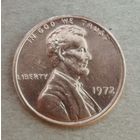 США 1 цент, 1972 г., Цент Линкольна без отметки МД,  KM# 201, ю