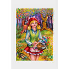 Открытка. Сказка. Красная шапочка. Дети. Девочка. Ёжик, волк. Худож. А.Радченко (чистая)