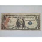 Доллар серебряный сертификат замещения 1957 год, звёздочка, синяя печать, редкий , с рубля