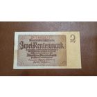 Германия / 2 rentenmark / 1937 год / Ro-167 (b) / Reichsdruck / 8 цифр в номере