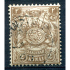 Британские колонии - Султанат Занзибар - 1904г. - герб, 2 А - 1 марка - гашёная [Mi 75]. #4-B5-122-A-1