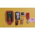 Значки "Олимпиада-80", Москва, Минск, 6 шт.