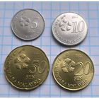 МАЛАЙЗИЯ НАБОР 4 МОНЕТЫ 5,10,20,50 СЕНОВ 2012 ГОД