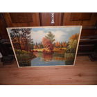 Картина пейзаж,картон/масло,Н/Х.Ср.20-го века.С рубля.