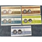 Набор буклетов к памятным монетам серии Национальные парки и заповедники Беларуси. Зубр, Бобр, Лебедь–шипун, Чайка и Журавль.