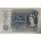 Банкнота 5 фунтов с 1966 по 1970 год. Великобритания. Королевы Елизаветы II.
