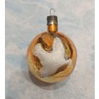 Елочные игрушки, стекло, шар с голубем, рельефная