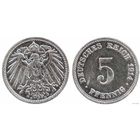 YS: Германия, Рейх, 5 пфеннигов 1914D, KM# 11 (2)